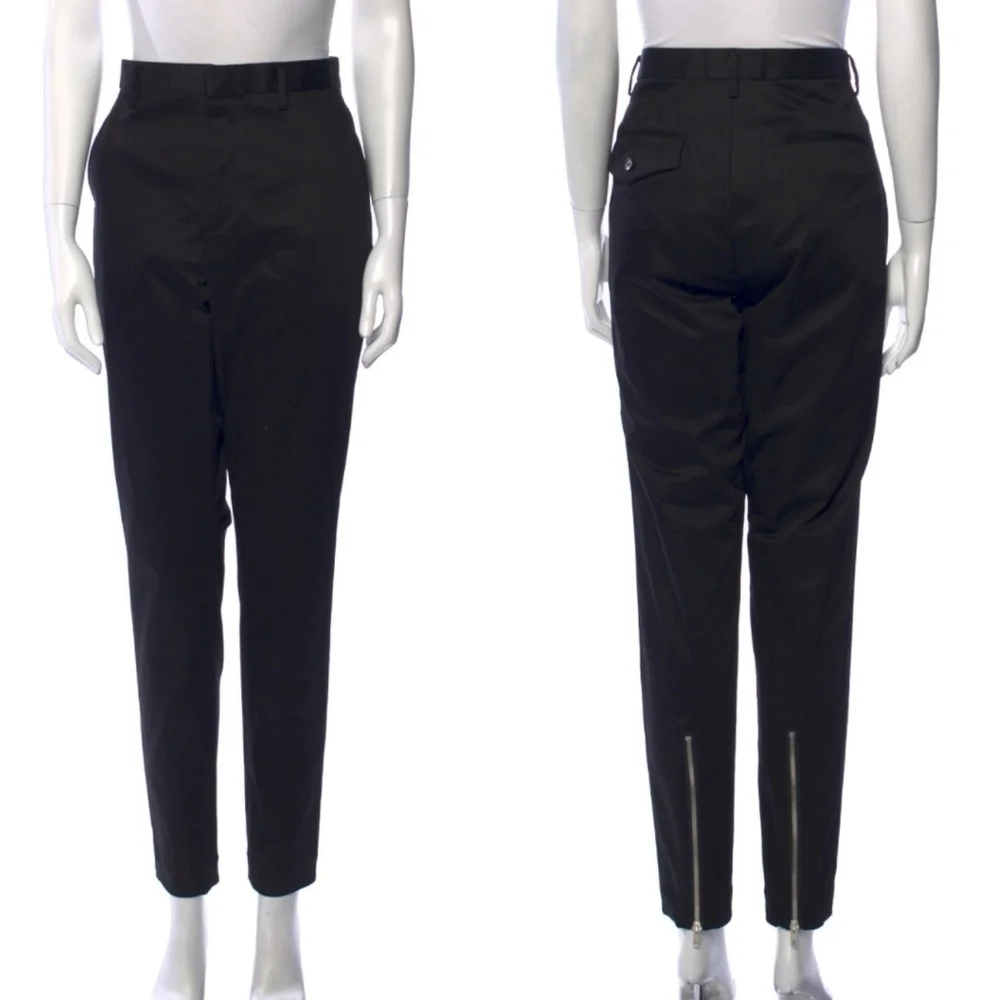 New COMME DES GARÇONS NOIR KEI NINOMIYA Skinny Leg Zippper Black Pants NWT Large